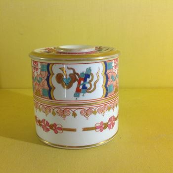 A rare Spode drum shaped inkwell and liner 