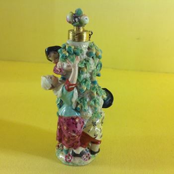 A rare Chelsea scent bottle and stopper 