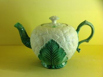A Staffordshire creamware 'cauliflower' teapot and cover 