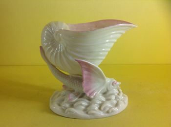 A Belleek 'Flying Fish' vase 