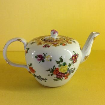 A Bristol small bullet shaped teapot and cover