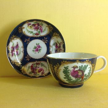 A Worcester teacup and saucer