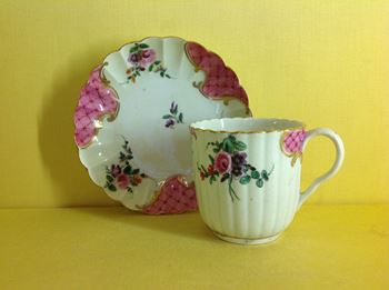 A rare Worcester coffee cup and saucer