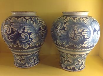 A rare pair of English Delft large vases
