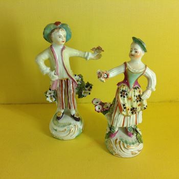 A pair of Derby small figures 