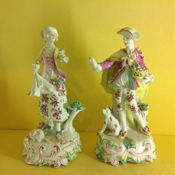 A pair of Derby figures 