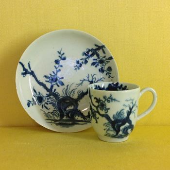 A Worcester miniature coffee cup and saucer 