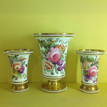 A fine garniture of three Spode spill vases 
