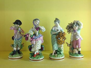 A set of four Derby figures of The French Seasons 