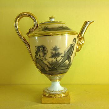  A Paris porcelain (Dihl et Guerhard) vase shaped coffee pot and cover 
