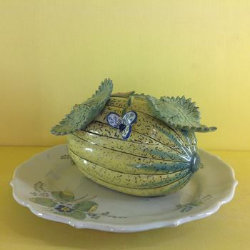 A rare Bayreuth faience melon shaped tureen and cover 