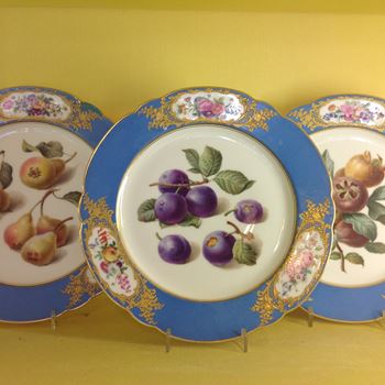 A superb set of sixteen Paris porcelain dessert plates 