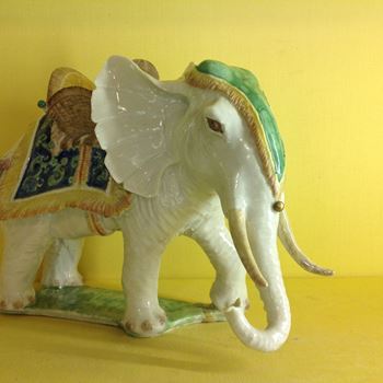 An unusual Anne Gordon porcelain model of an elephant 