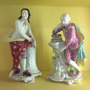 A pair of Derby figures of Shakespeare and Milton 