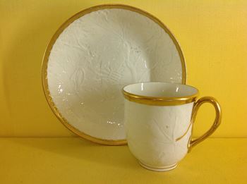 A Wedgwood bone china coffee cup and saucer