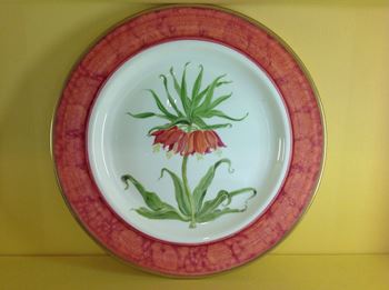 A Wedgwood bone china large round dish, painted by Anne Gordon 