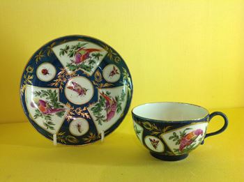 A Worcester teacup and saucer
