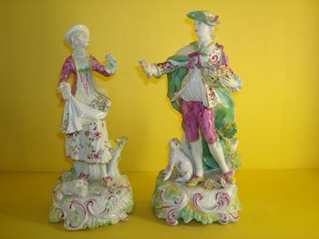A pair of Derby figures