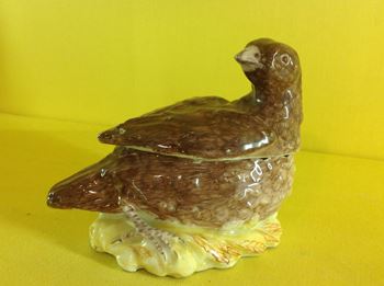 A very rare Derby small partridge form tureen and cover 