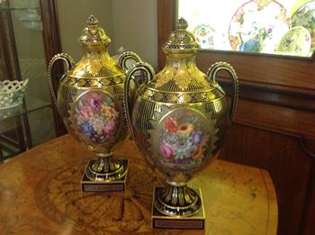 A superb pair of Royal Crown Derby large vases 