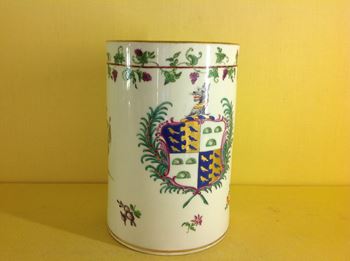 A very rare Worcester armorial mug 
