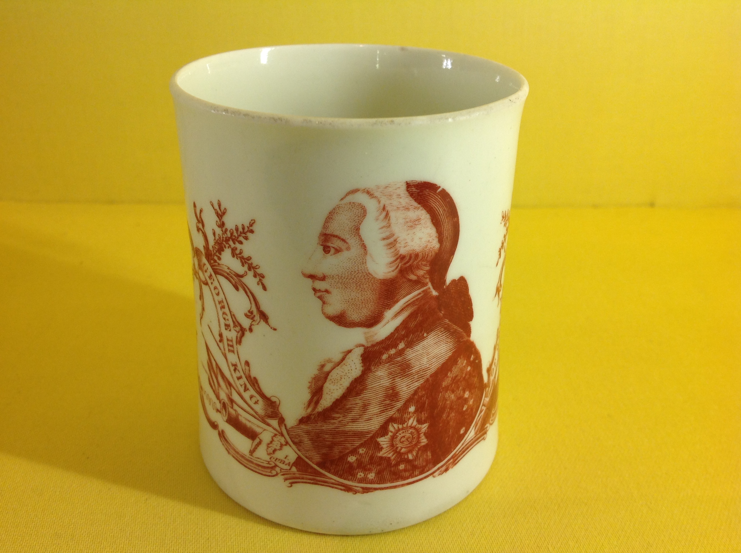 An extremely rare and important  Worcester mug