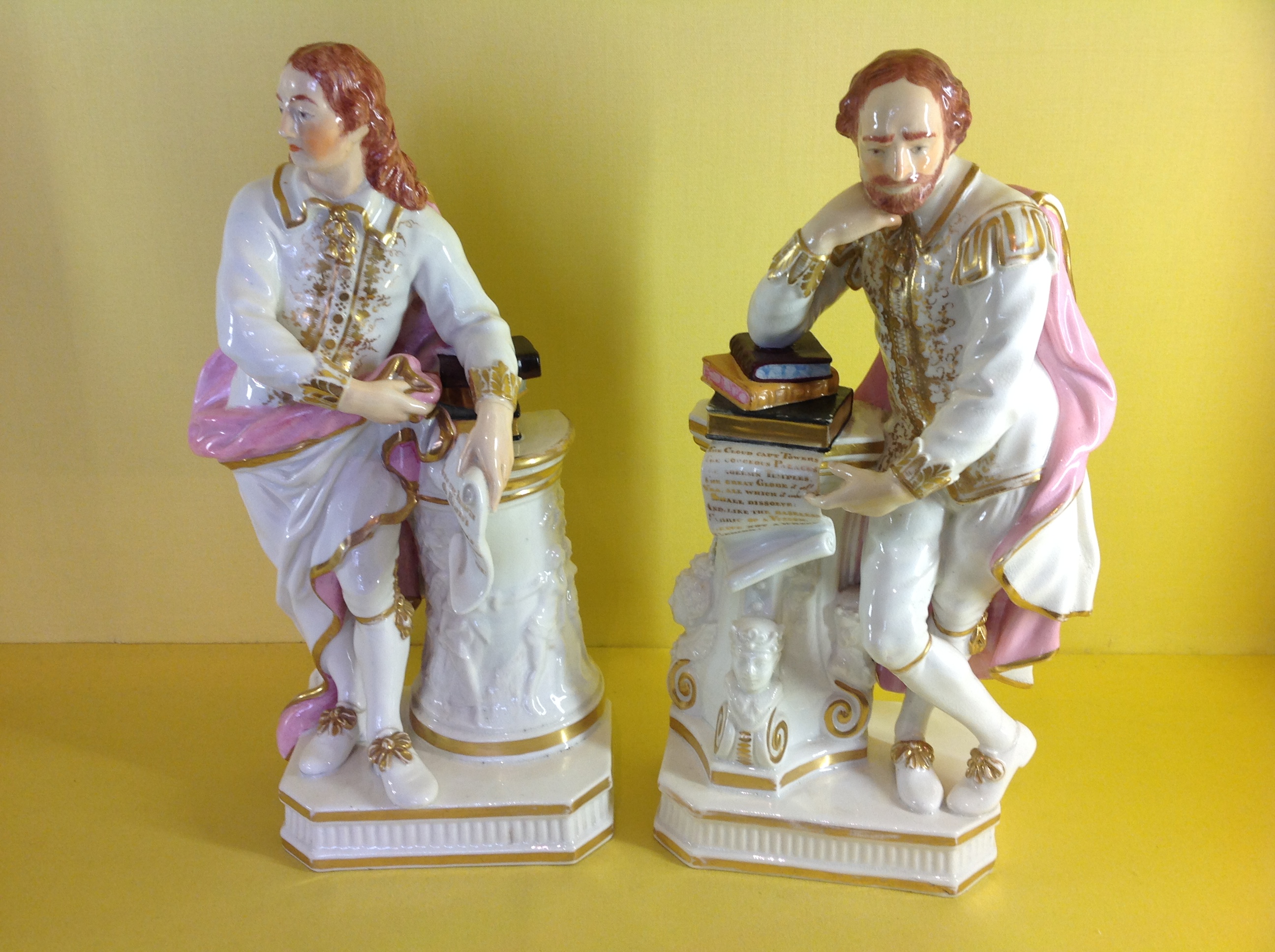 A pair of Derby figures of Shakespeare and Milton