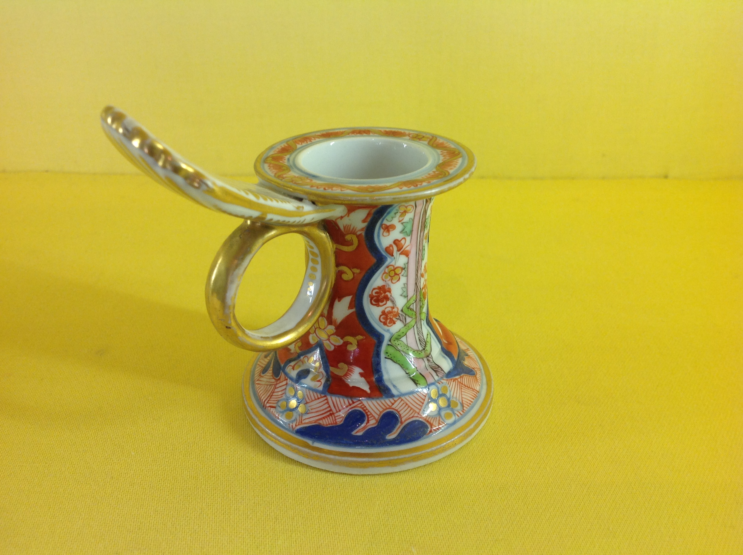 A rare Spode chamber candlestick