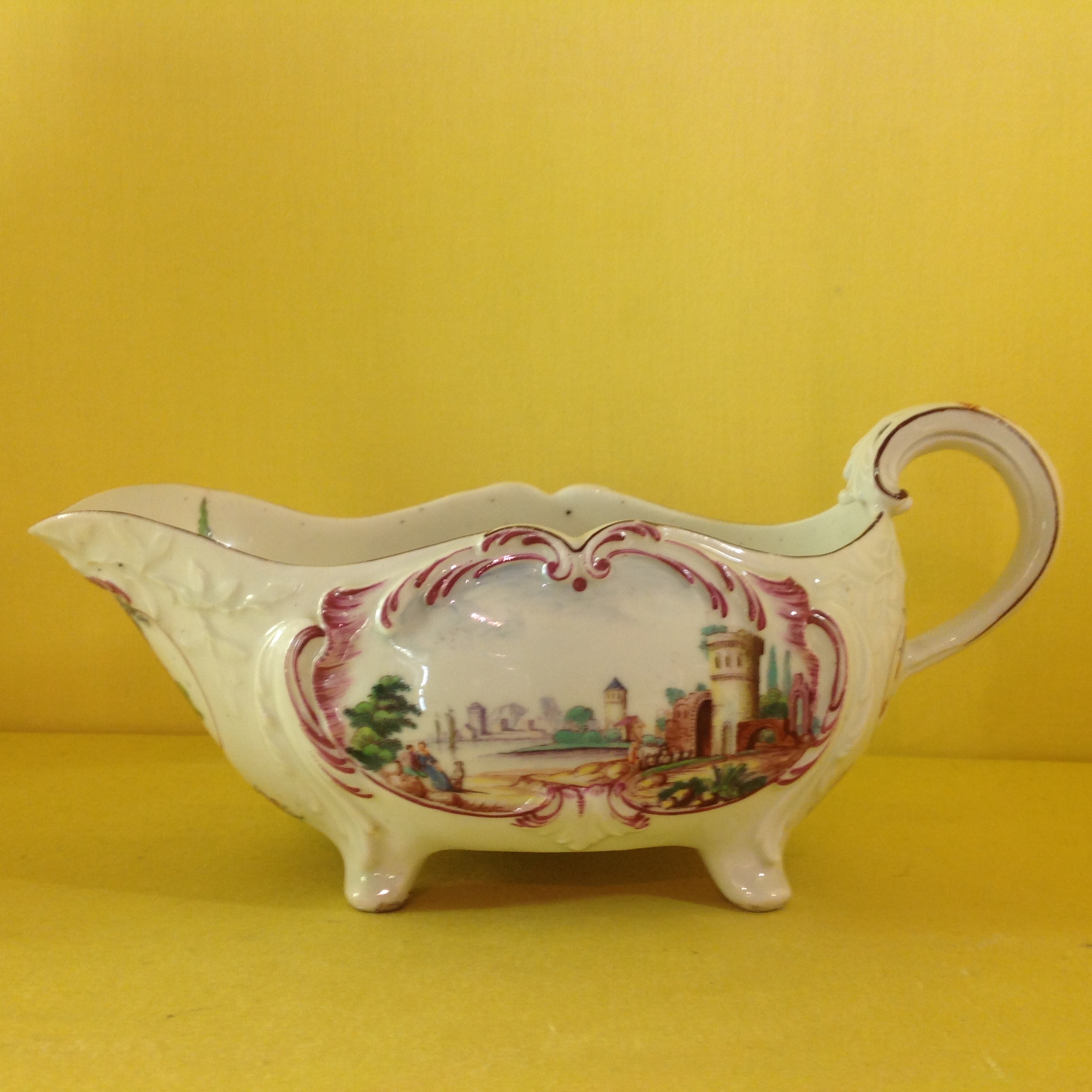 A rare Chelsea sauceboat