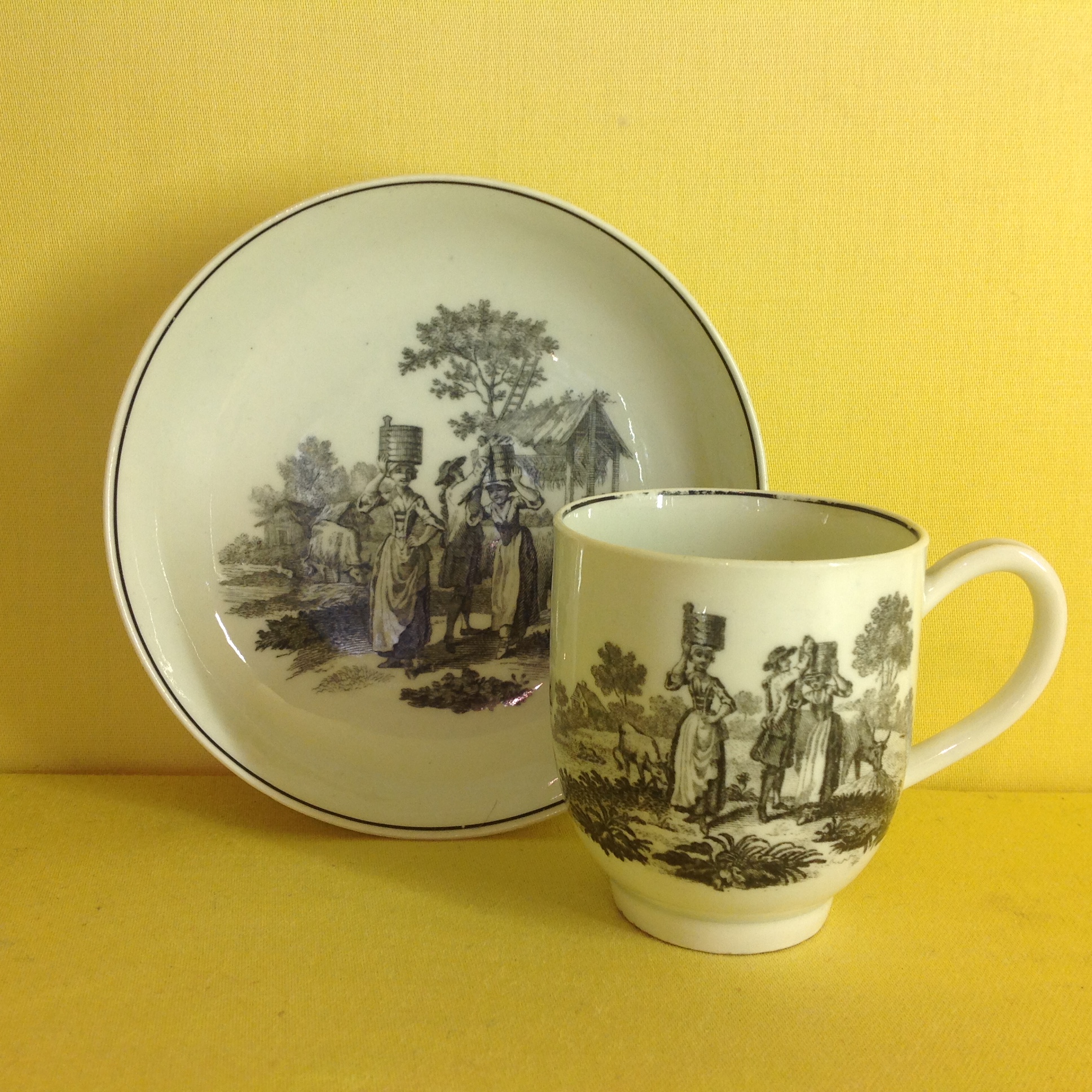 A Worcester coffee cup and saucer 