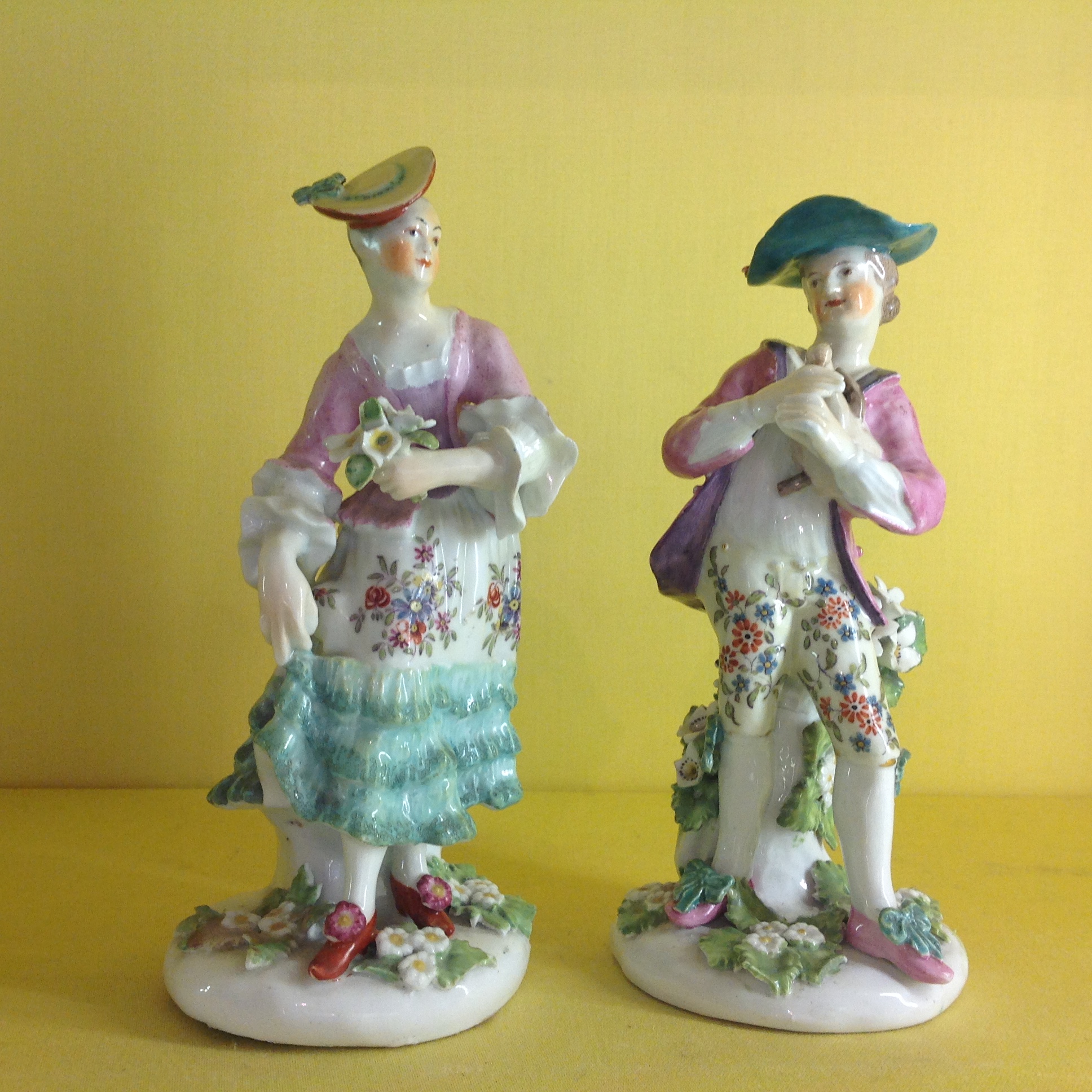 A pair of Derby figures 