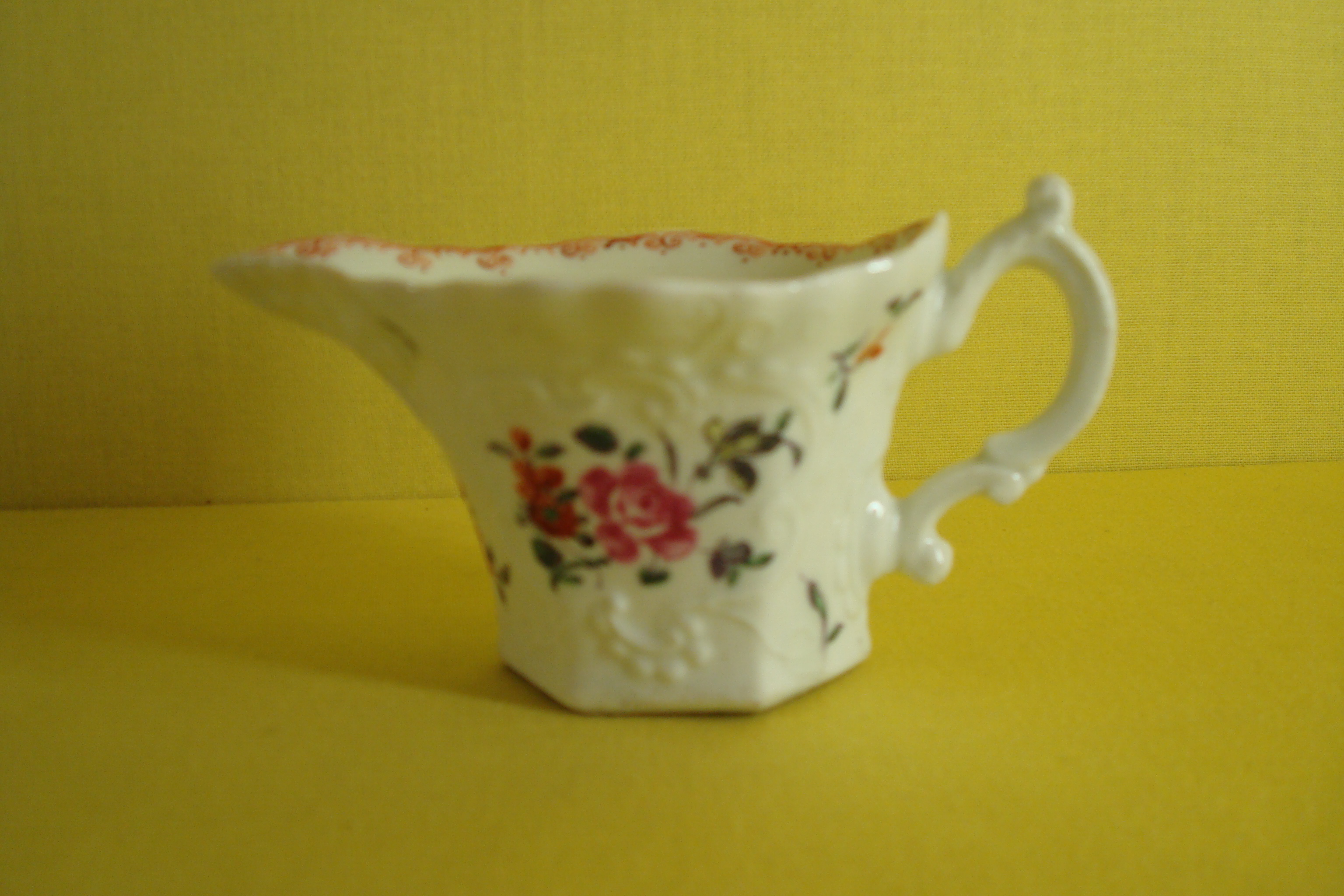 A Worcester hexagonal creamboat