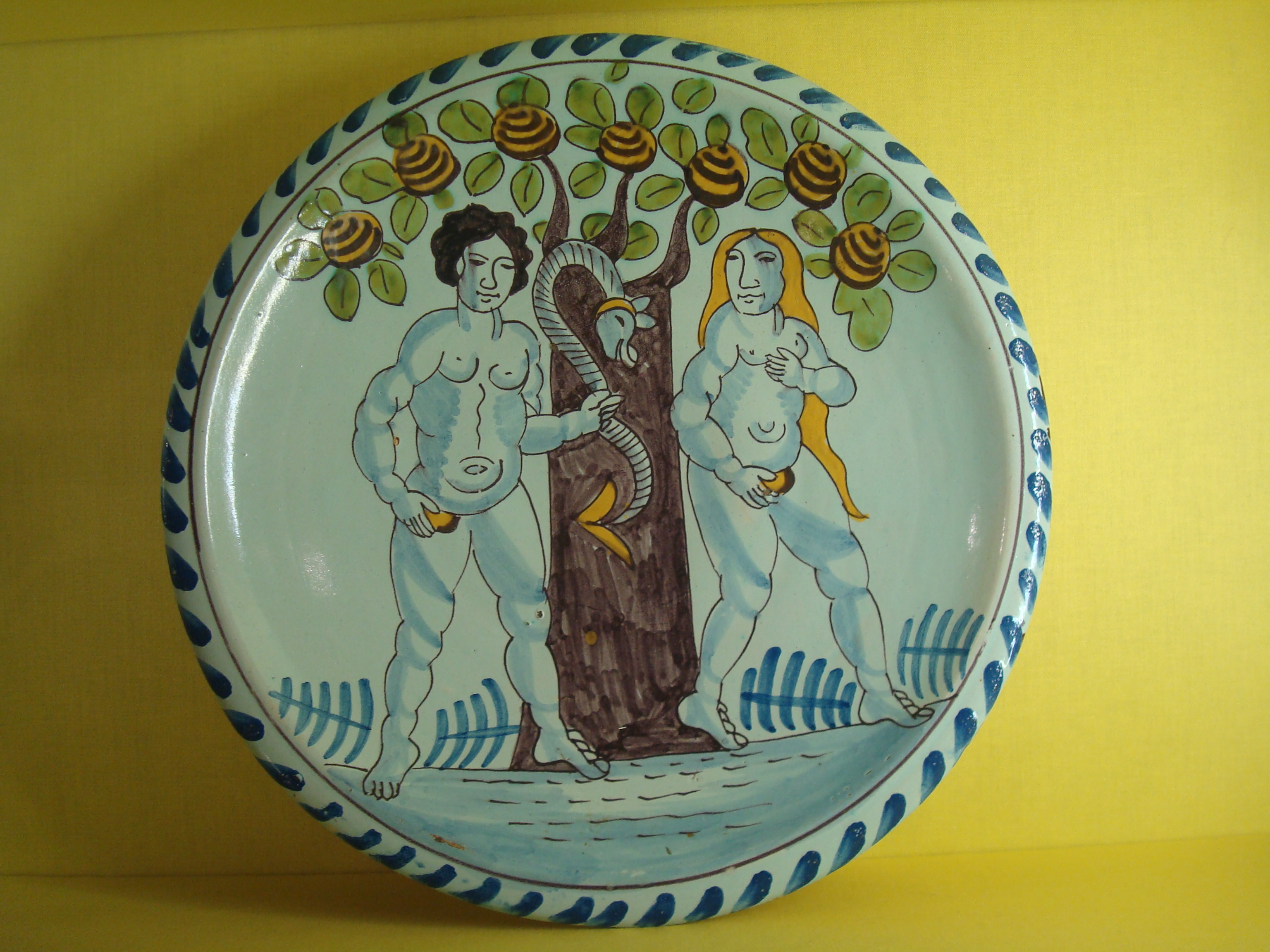 A superb English Delft 'blue dash' charger