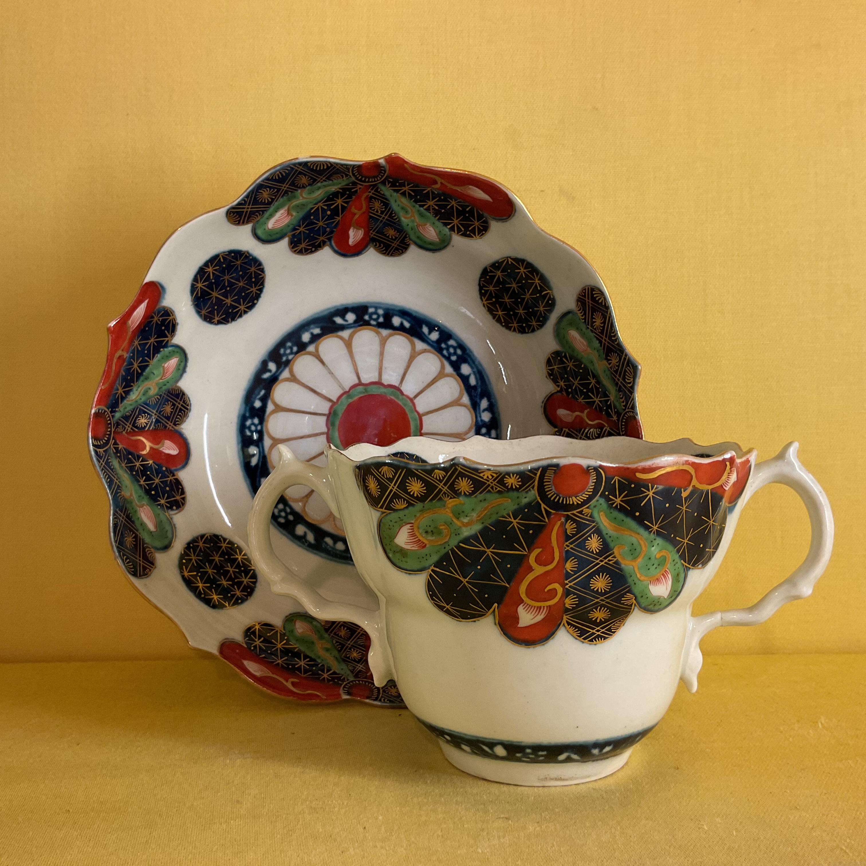 A Worcester chocolate cup and saucer 