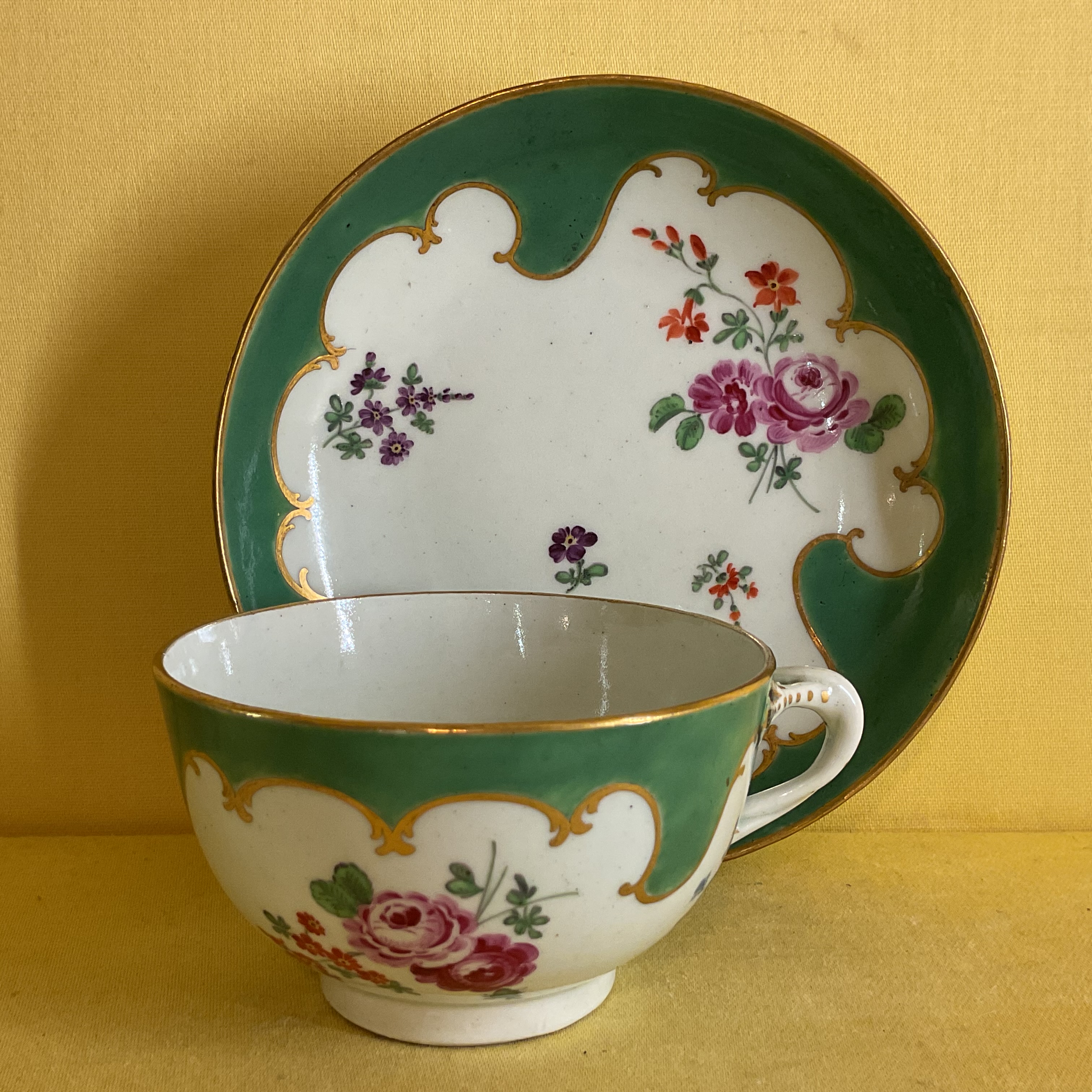 A Worcester teacup and saucer