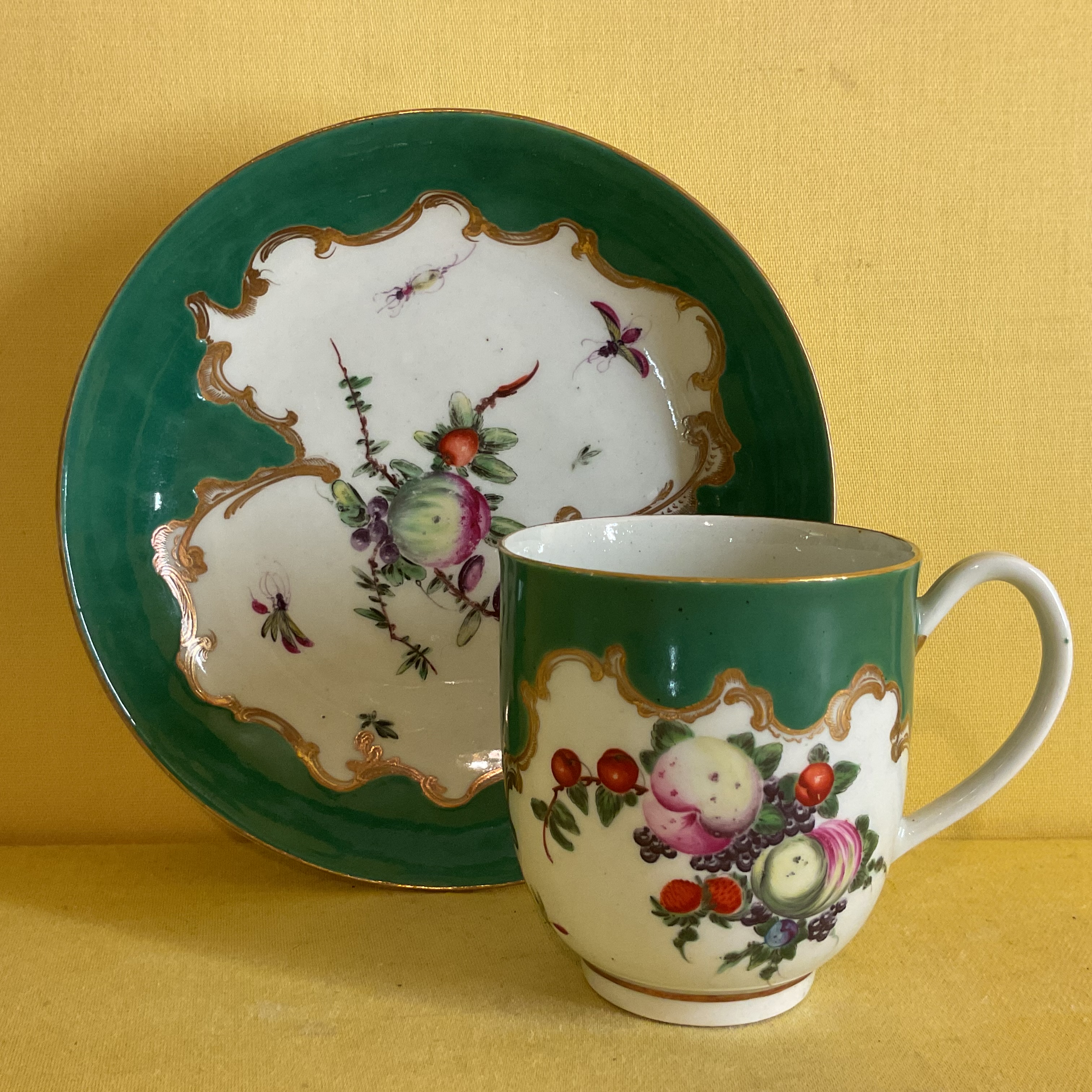 A Worcester coffee cup and saucer 