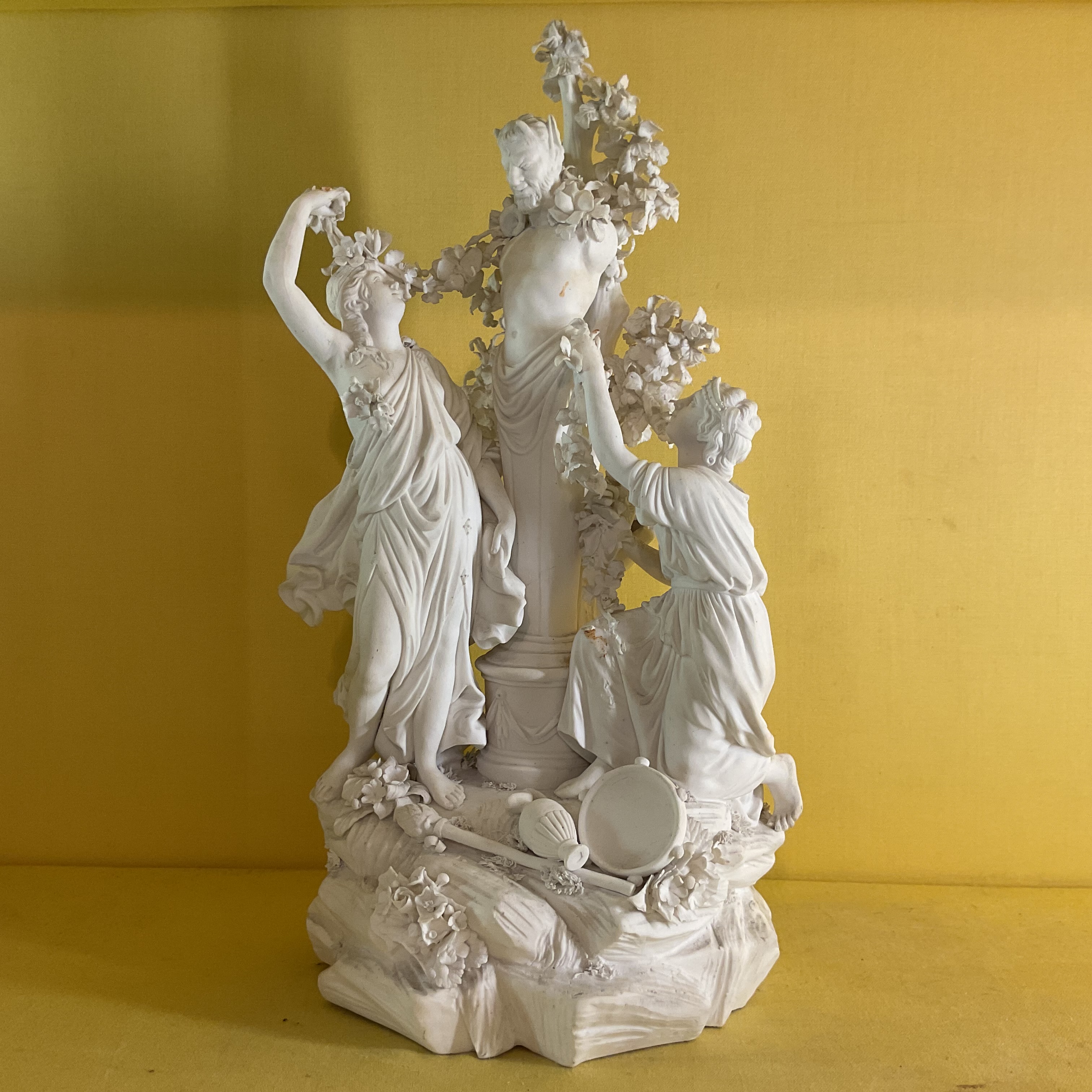 A Derby biscuit porcelain large group 