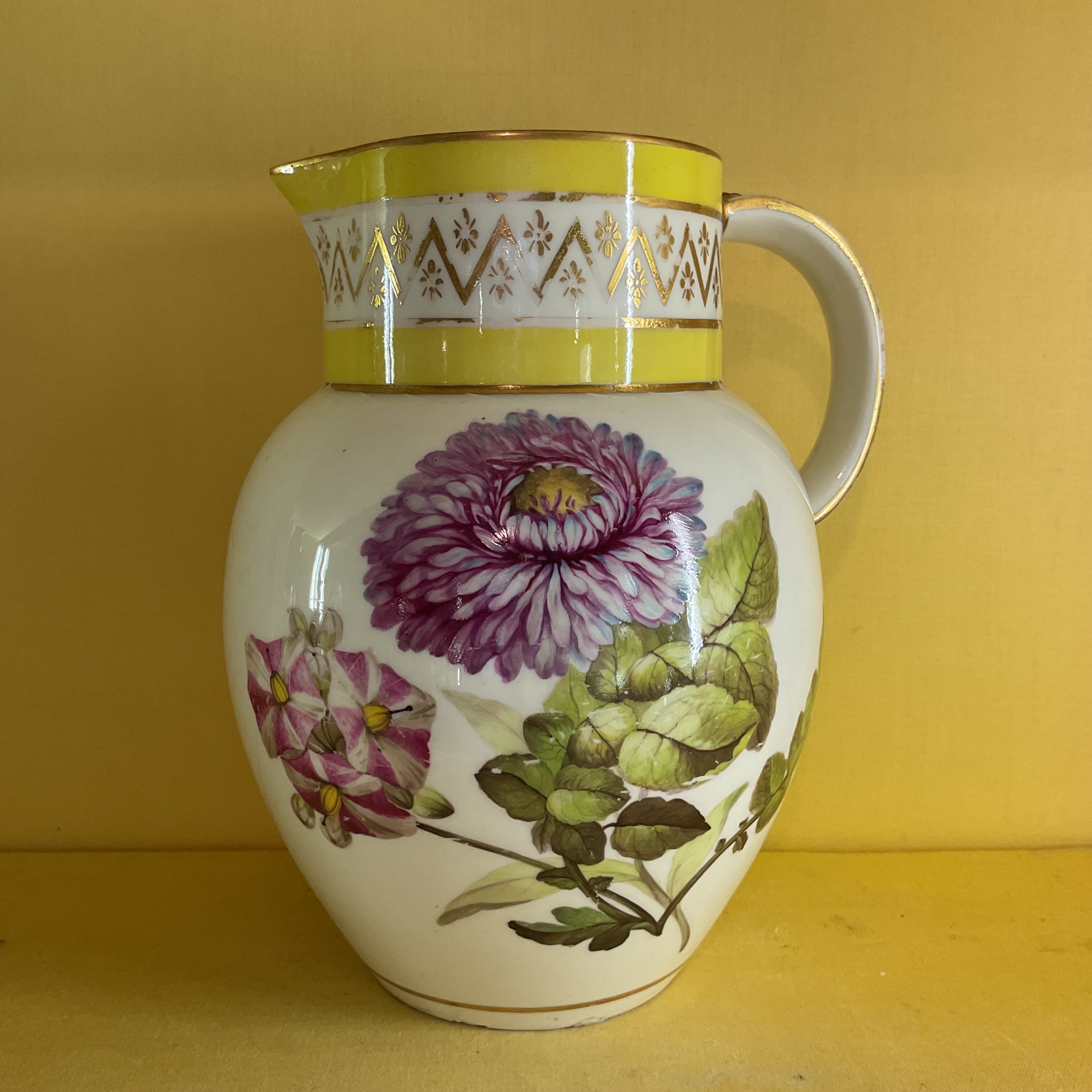 A Derby large botanical jug 