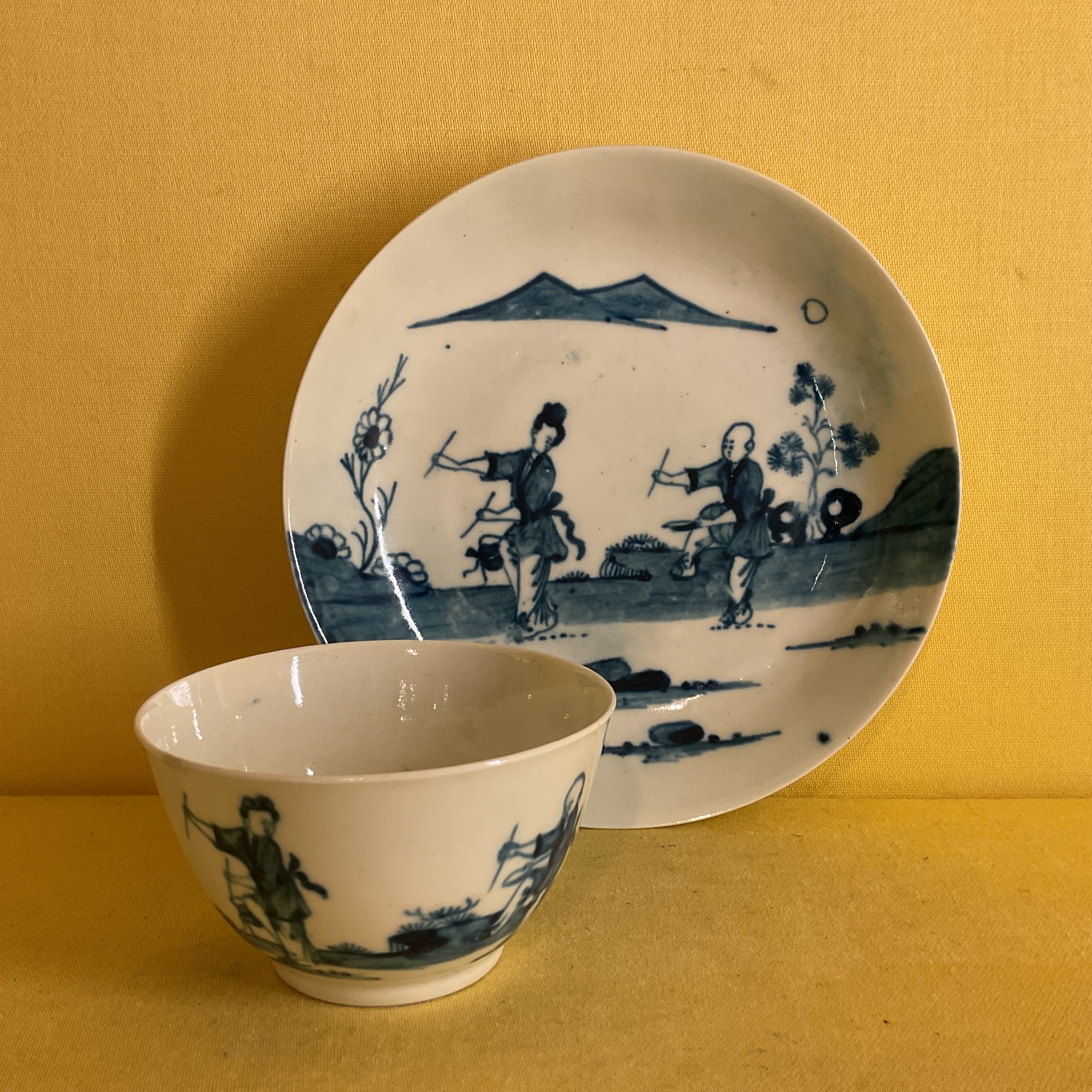 A rare Worcester tea bowl and saucer 
