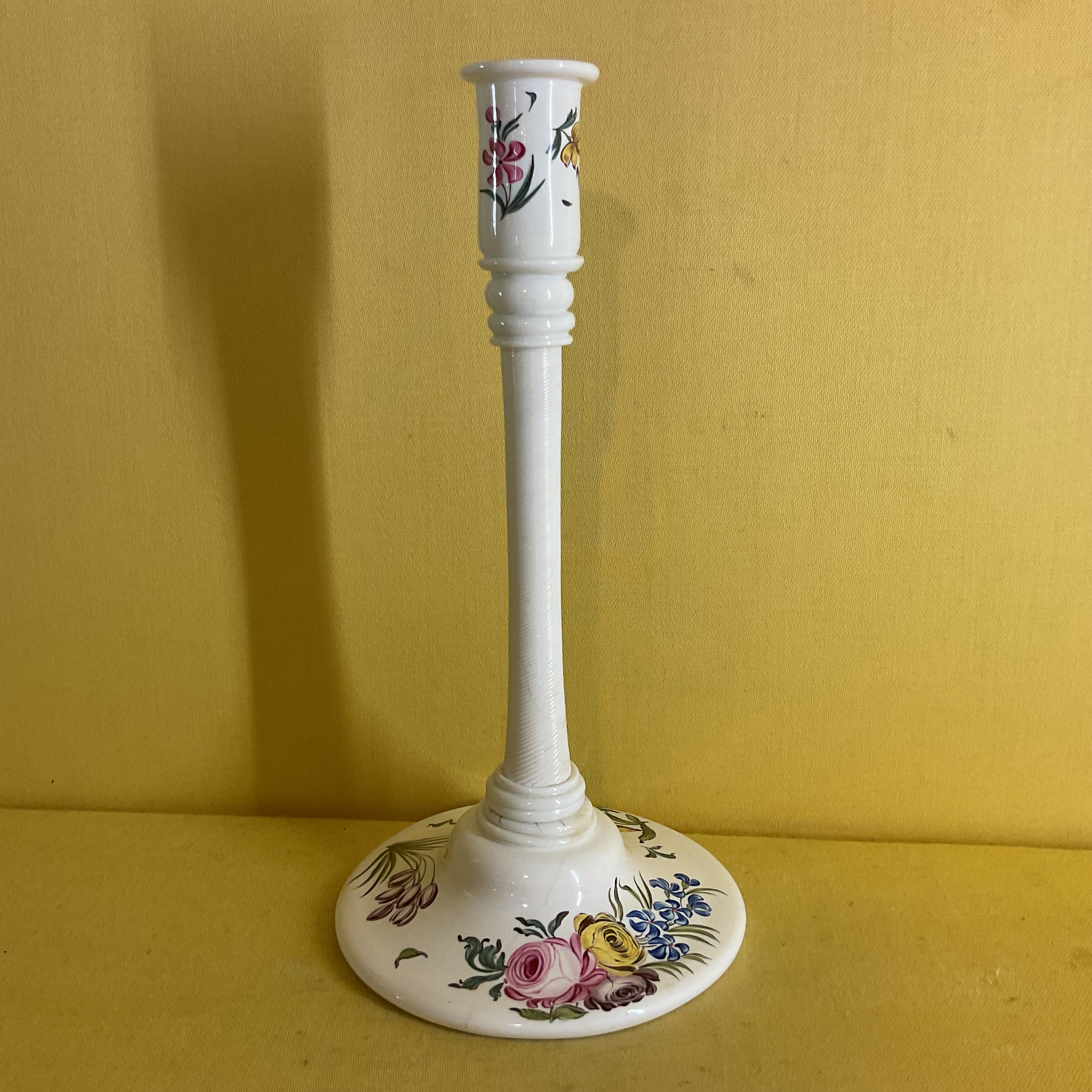 A South Staffordshire opaque glass candlestick 