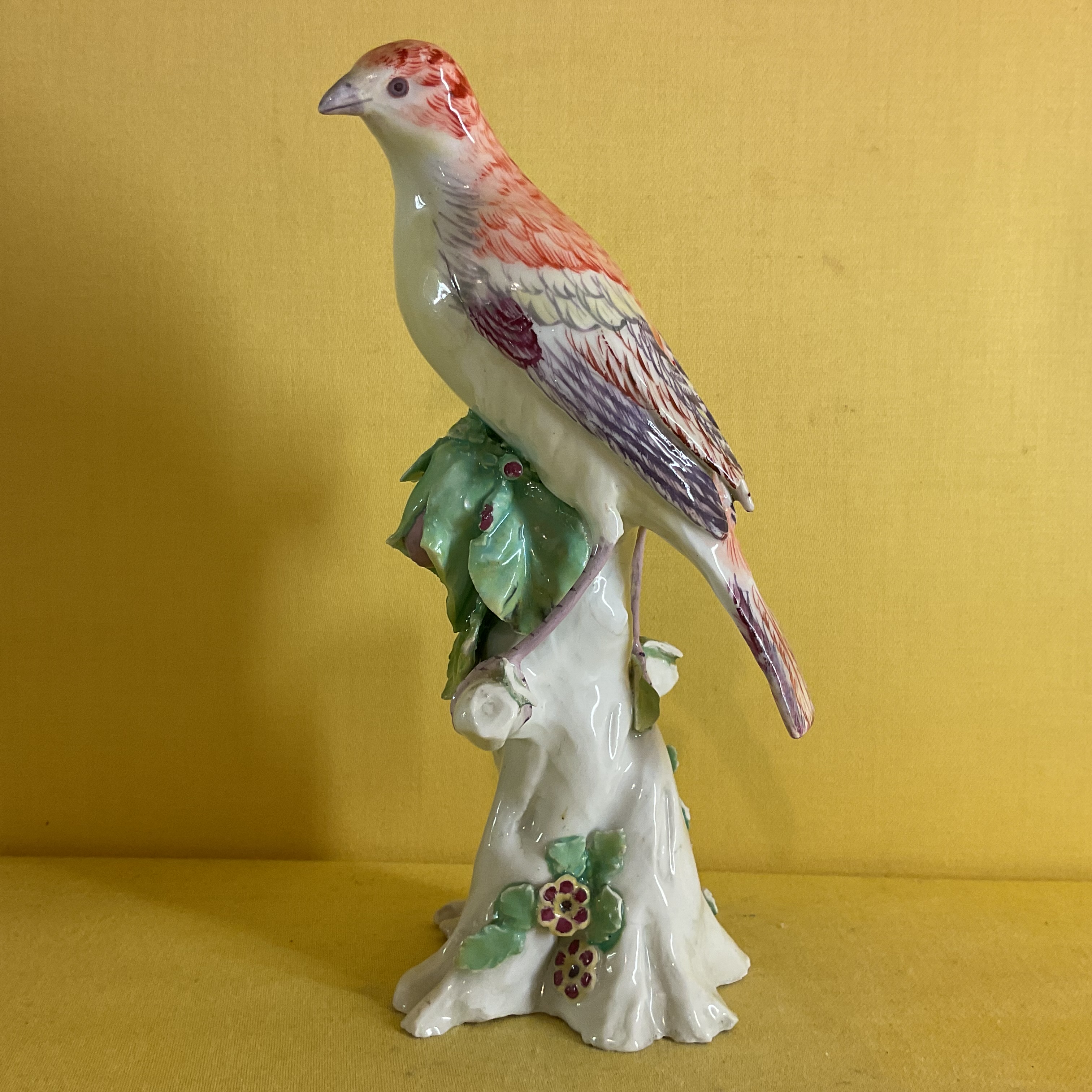 A rare Chelsea model of a finch 