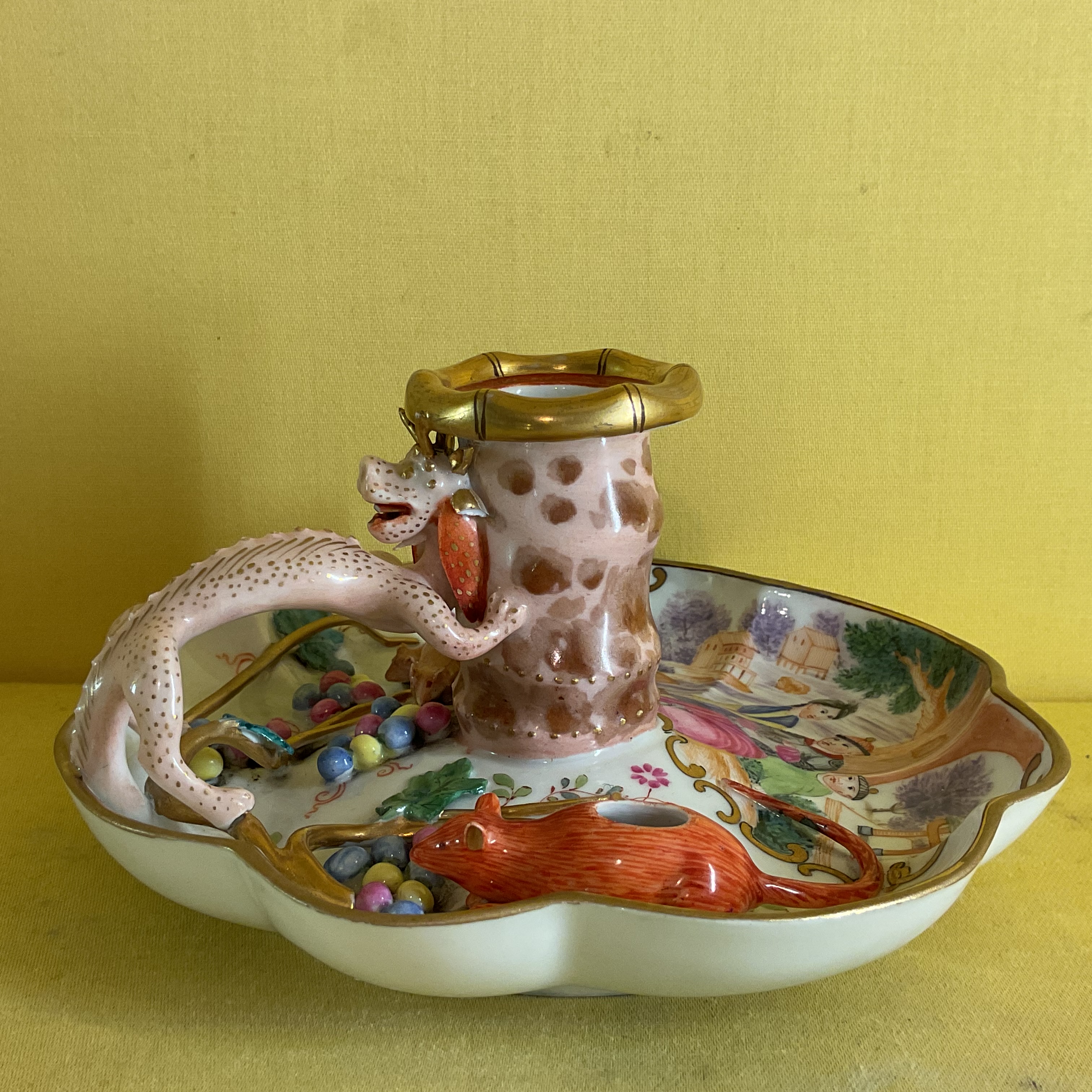 A rare Meissen chamber candlestick 