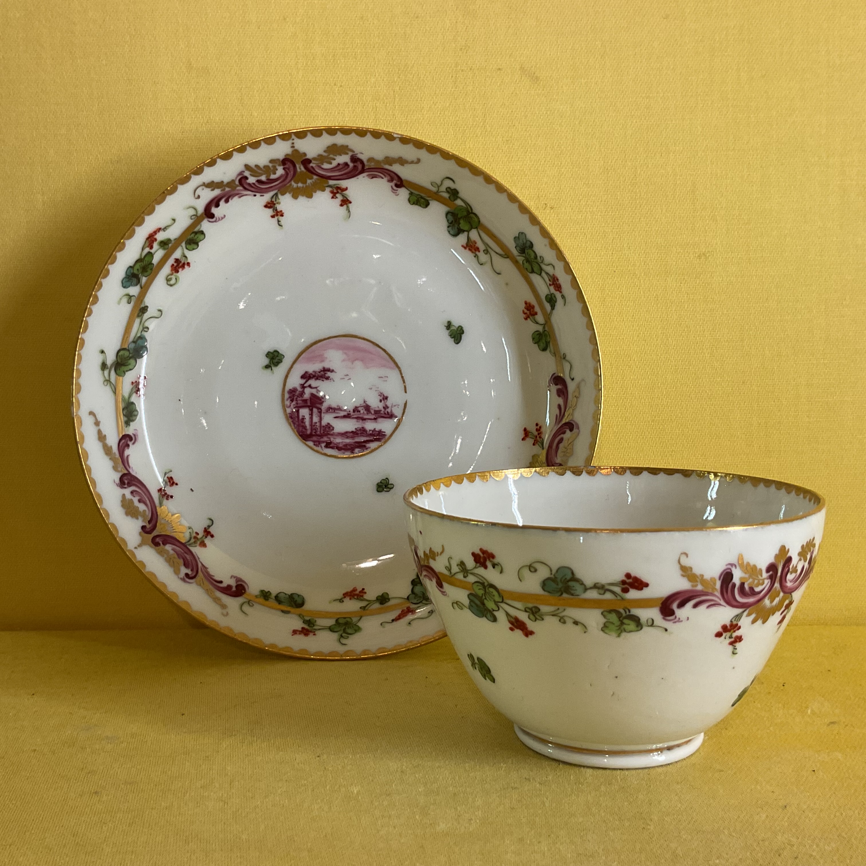A Bristol tea bowl and saucer 
