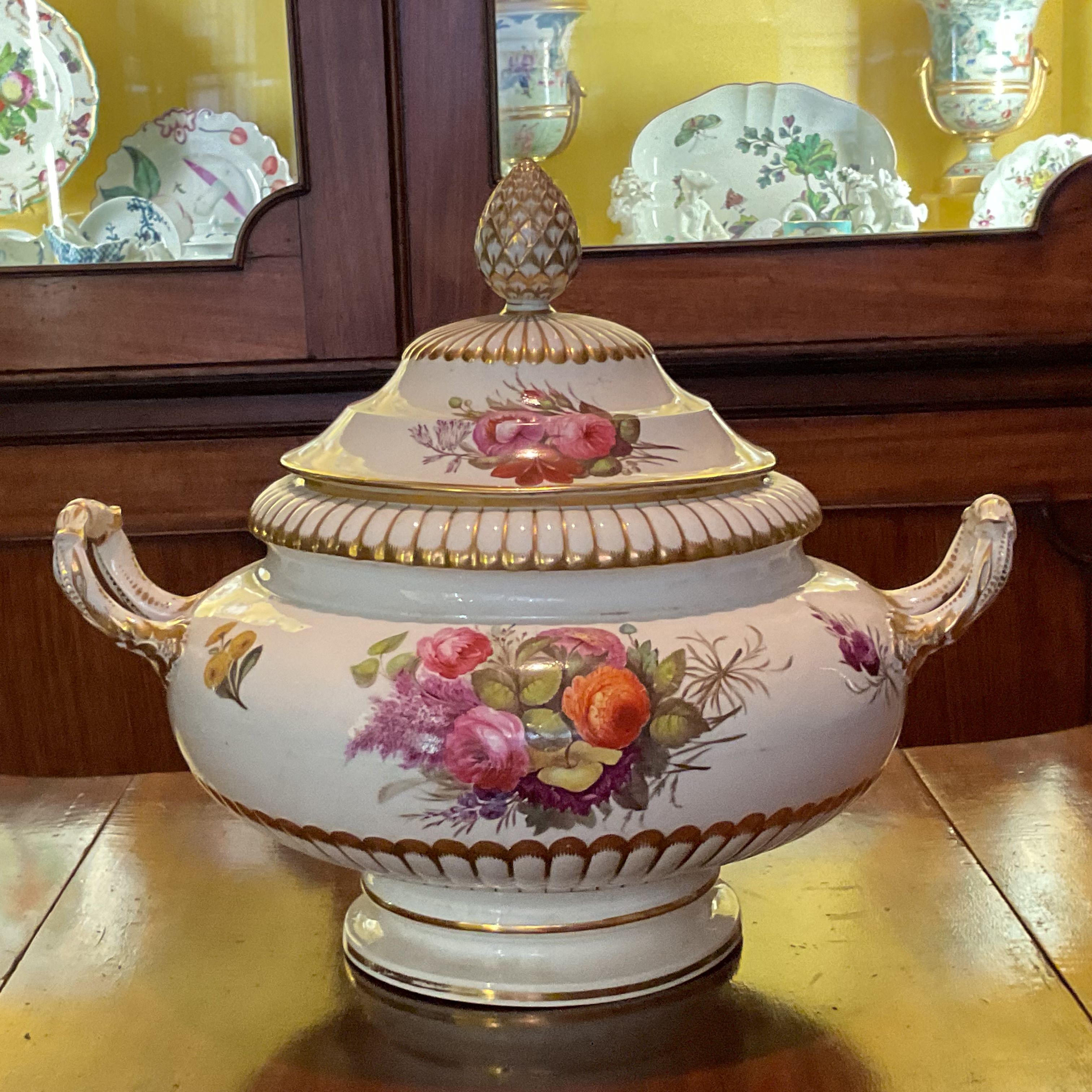 A rare Derby bowl and cover, of exceptional size 