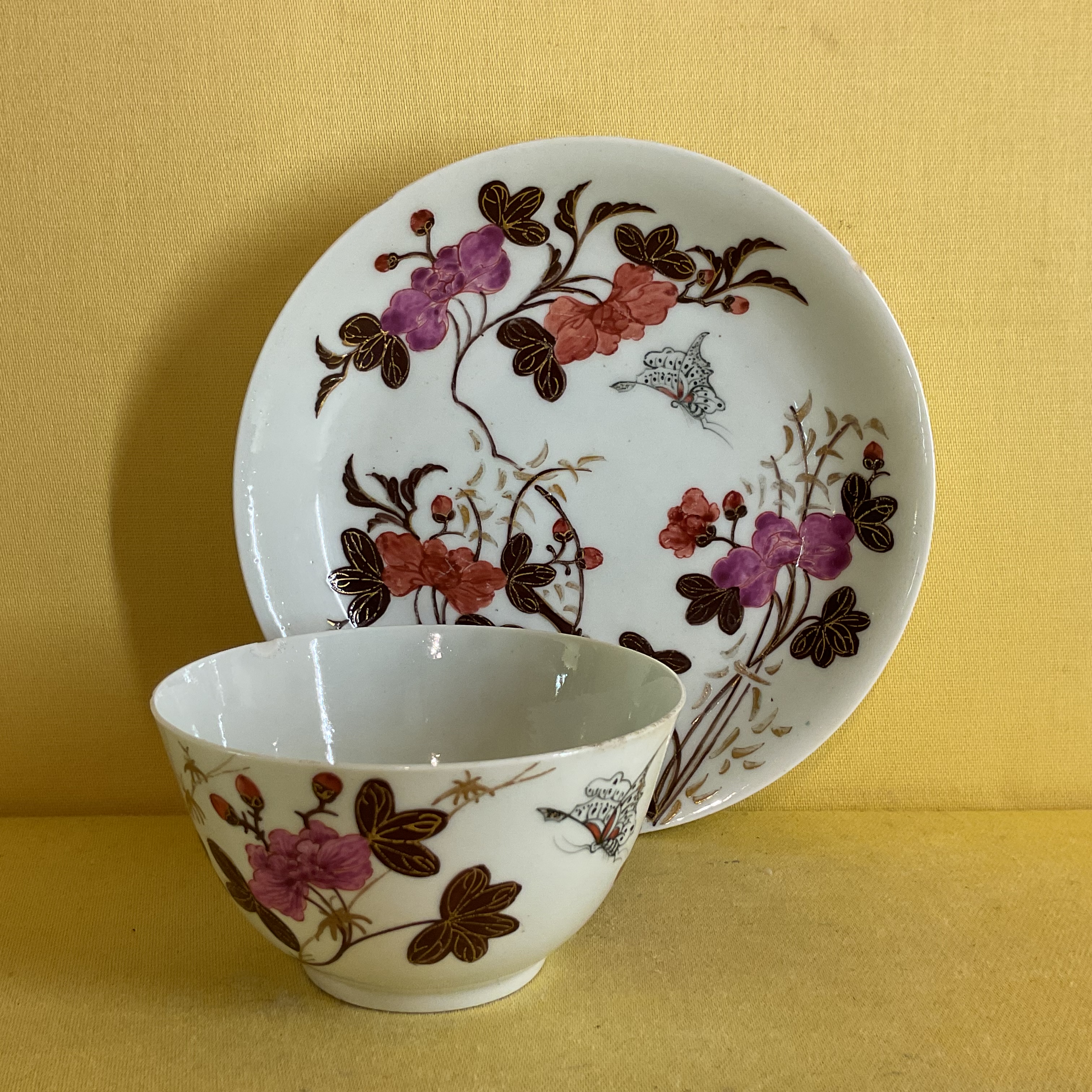 A rare Worcester tea bowl and saucer 