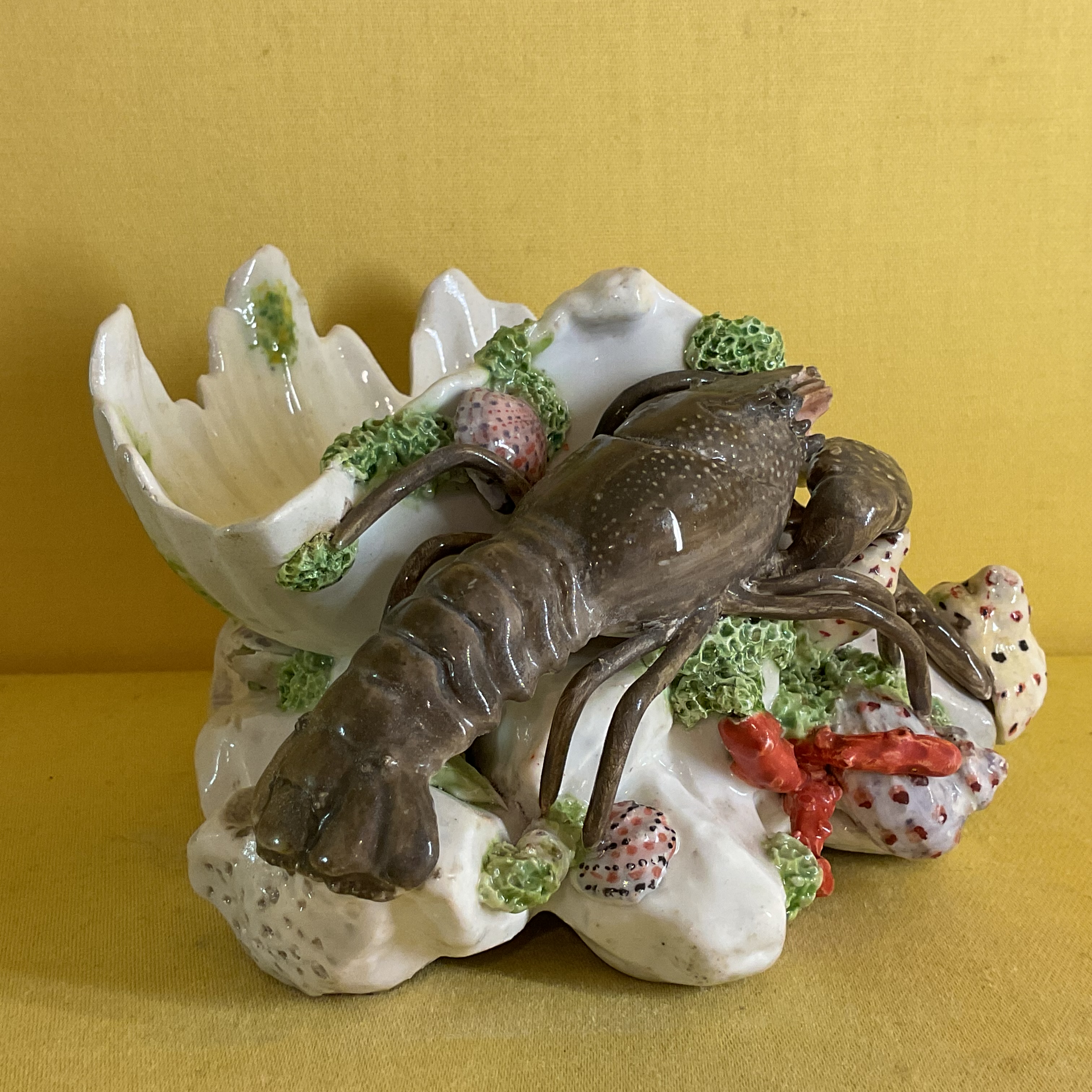 An extremely rare Chelsea ‘crayfish’ salt 