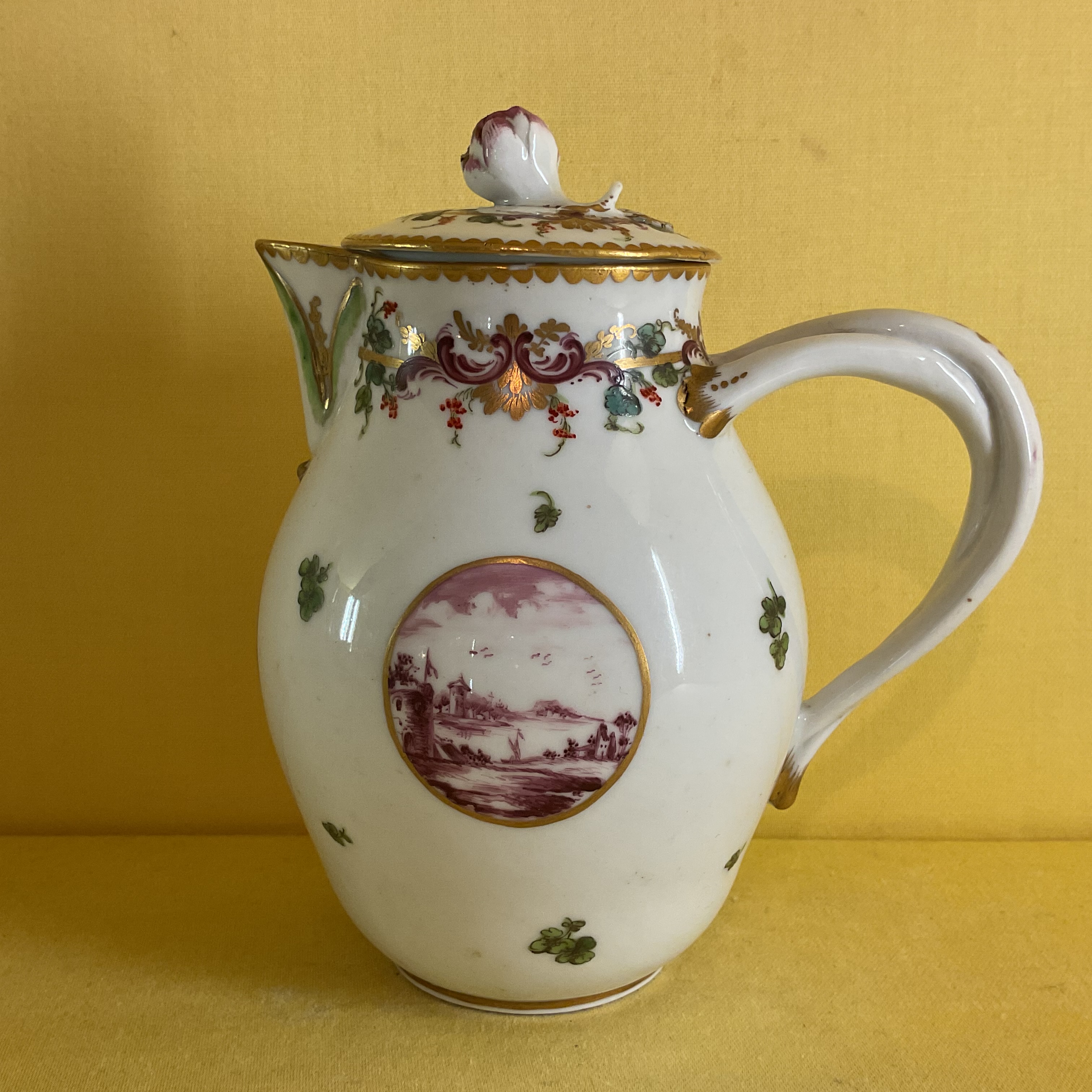 A rare Bristol hot water jug and cover, from the Mark Harford Service 