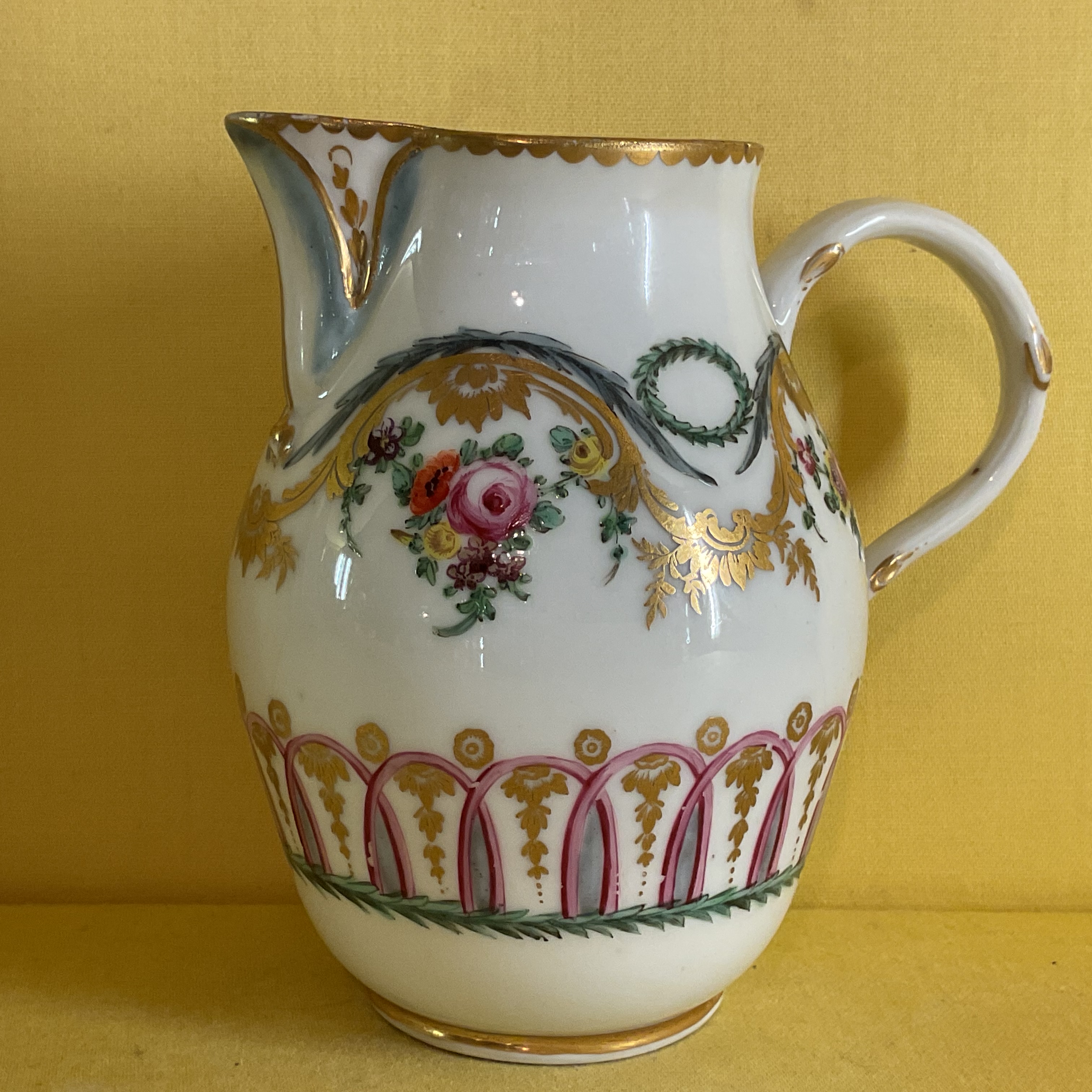 A Bristol ovoid milk jug