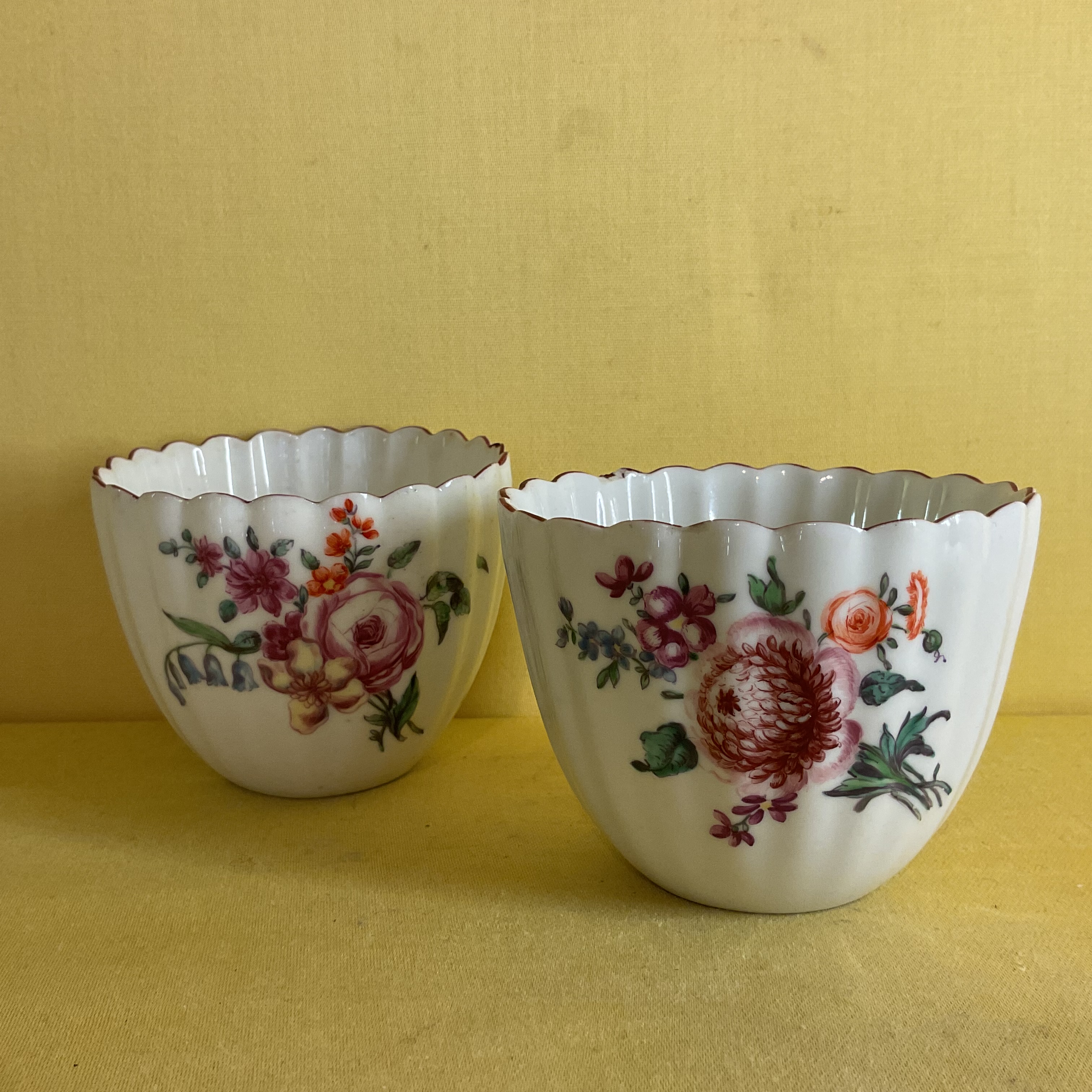 A pair of Chelsea fluted beakers 