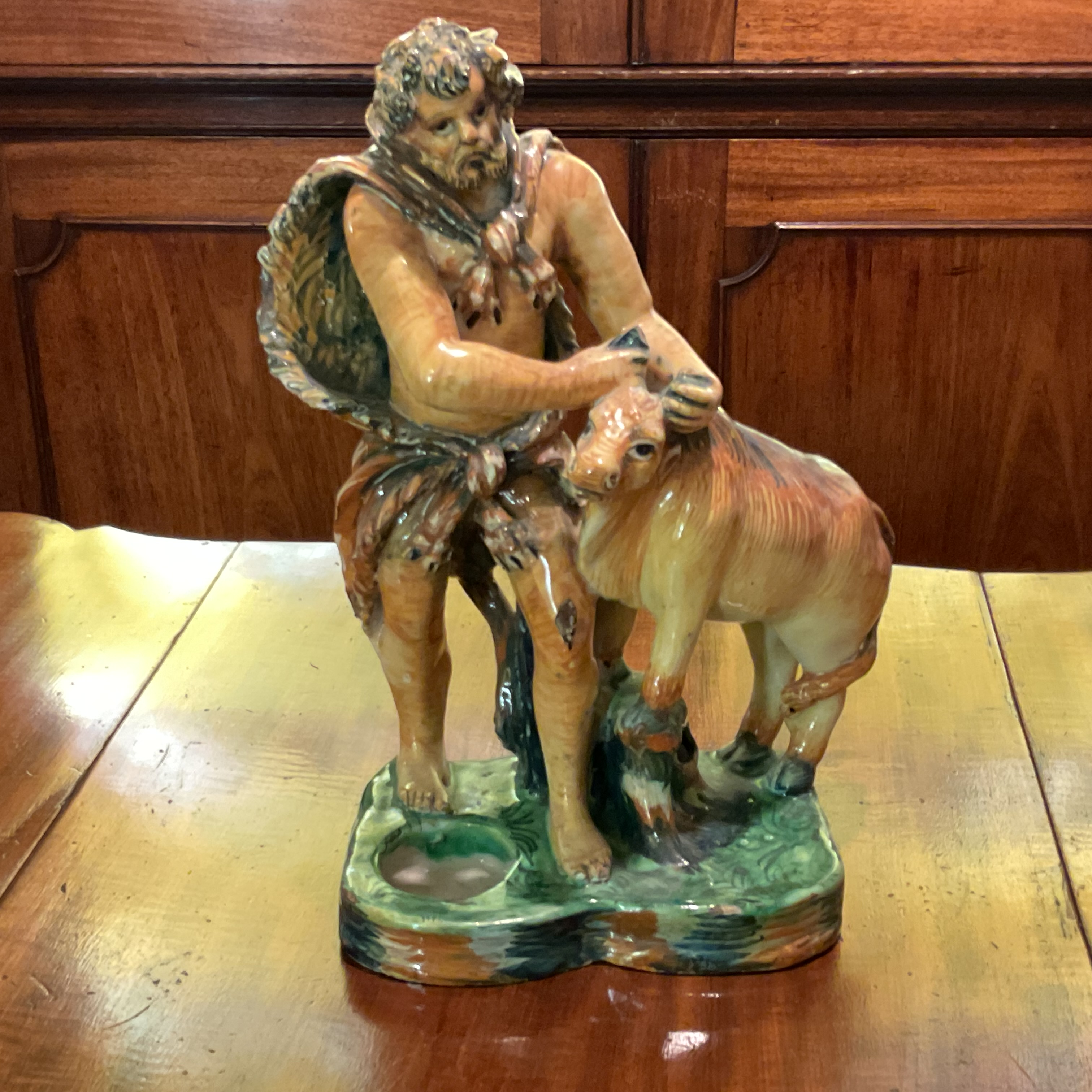 An Urbino maiolica large inkwell 